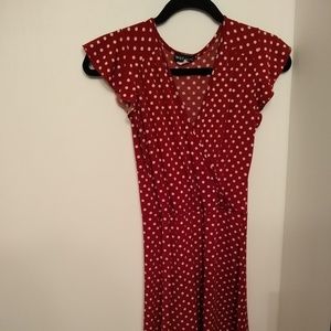 Red dress with White Polka Dots